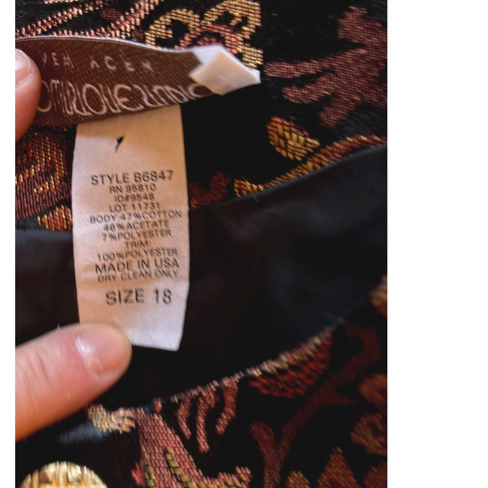 Y2K Vintage Jones New York Collection Studio Jacquard Button Front Blazer SZ 18 - Picture 6 of 9